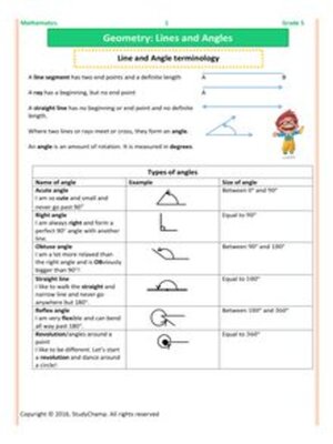 cover image of Grade 5 Maths: Geometry, Lines and Angles